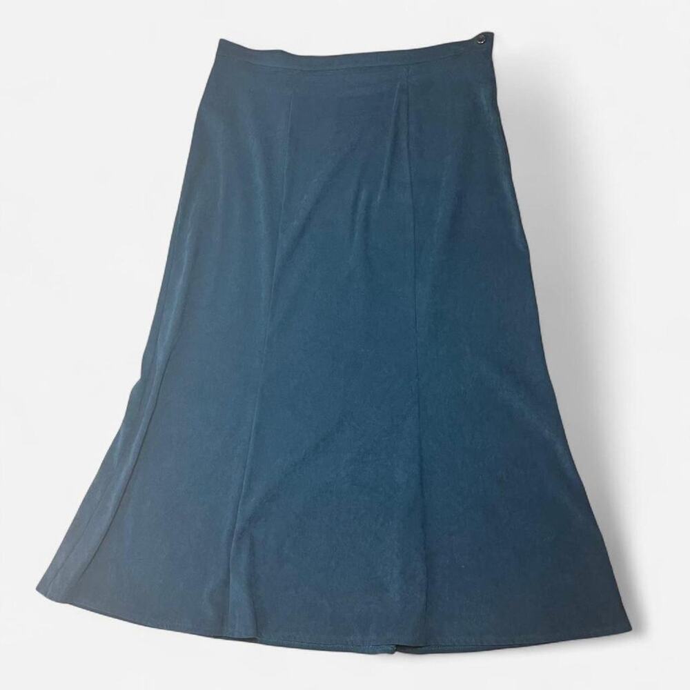 Vintage maxi skirt dark green teal forest whimsigoth 90s 1990s retro midi medium